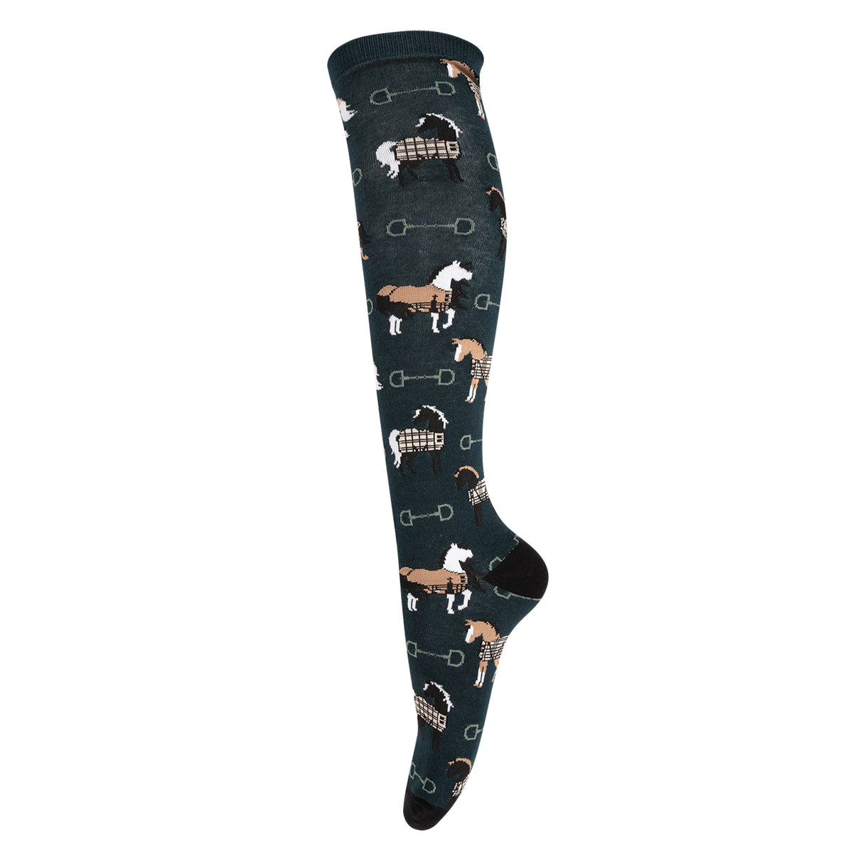 Quatre chaussettes blanches à carreaux, chaussettes hautes au genou