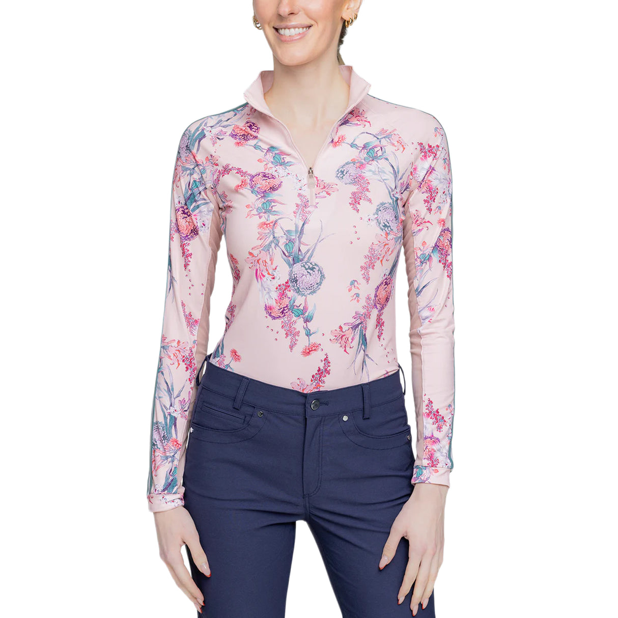 Kastel Denmark Long Sleeve Print Top W/ Trim