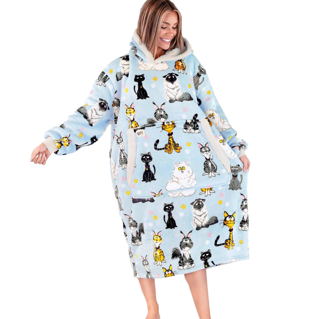 Couverture à capuche Lazy One Cattitude