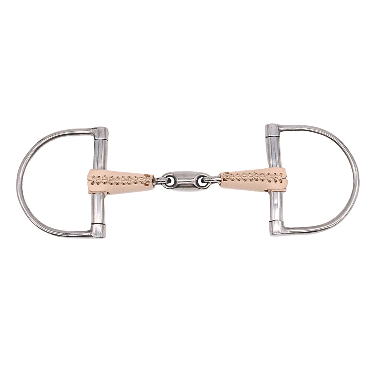 Jake Adams Dee Ring Double Jointed Leather Bit W/ Lozenge