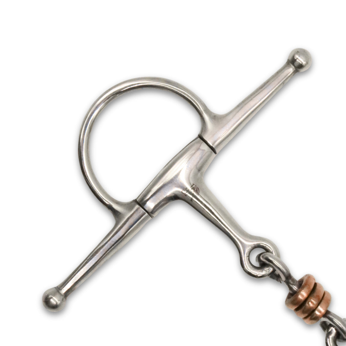 Mors double brisure Jake Adams avec triple rouleau en cuivre et montants fixes
