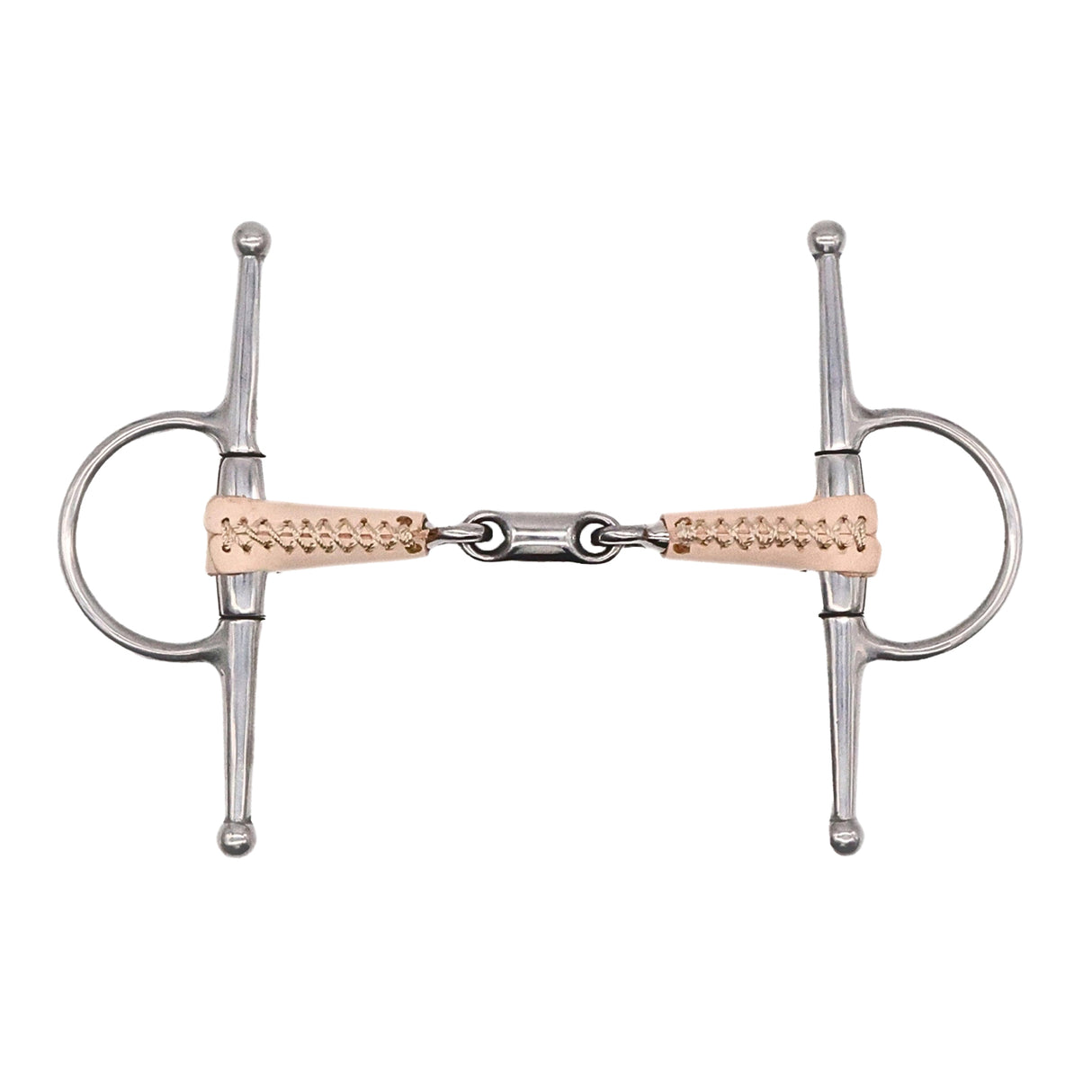 Jake Adams Full Cheek Double Jointed Leather Bit W/ Lozenge