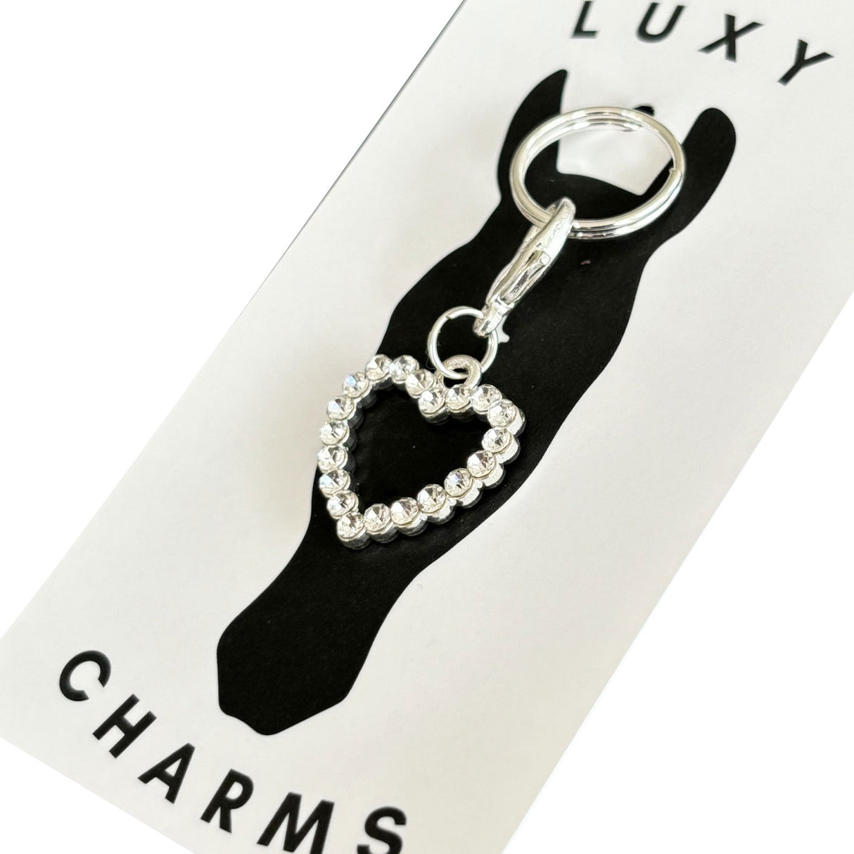 Charms Luxy Charms Breloque en forme de cœur en strass