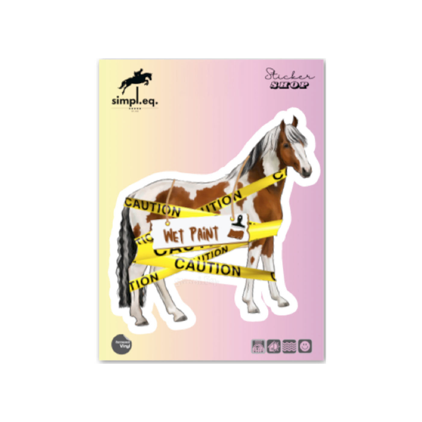 Autocollant de mise en garde de taille moyenne Simpl.Eq.