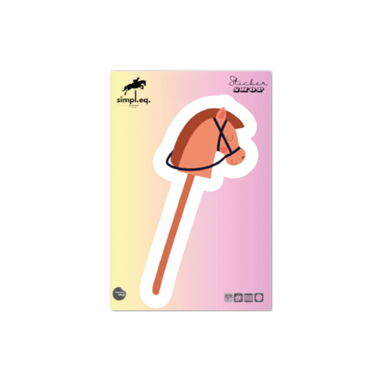 Petit autocollant de cheval de bataille Simpl.Eq.