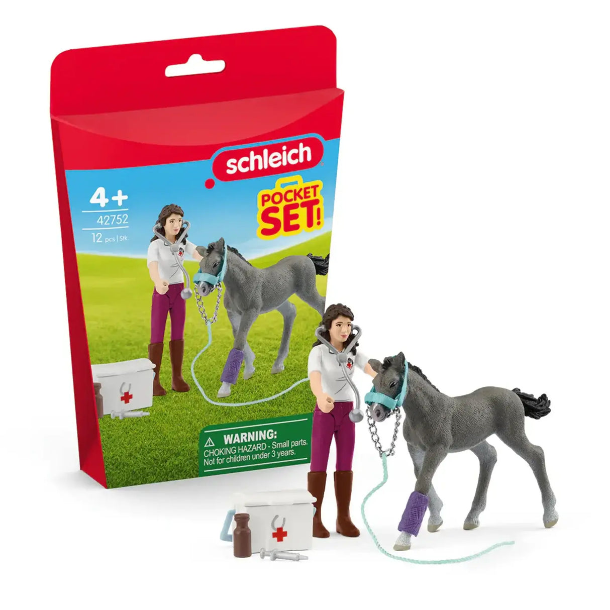 Schleich Pocket Set Ms. Kramer W/ Foal