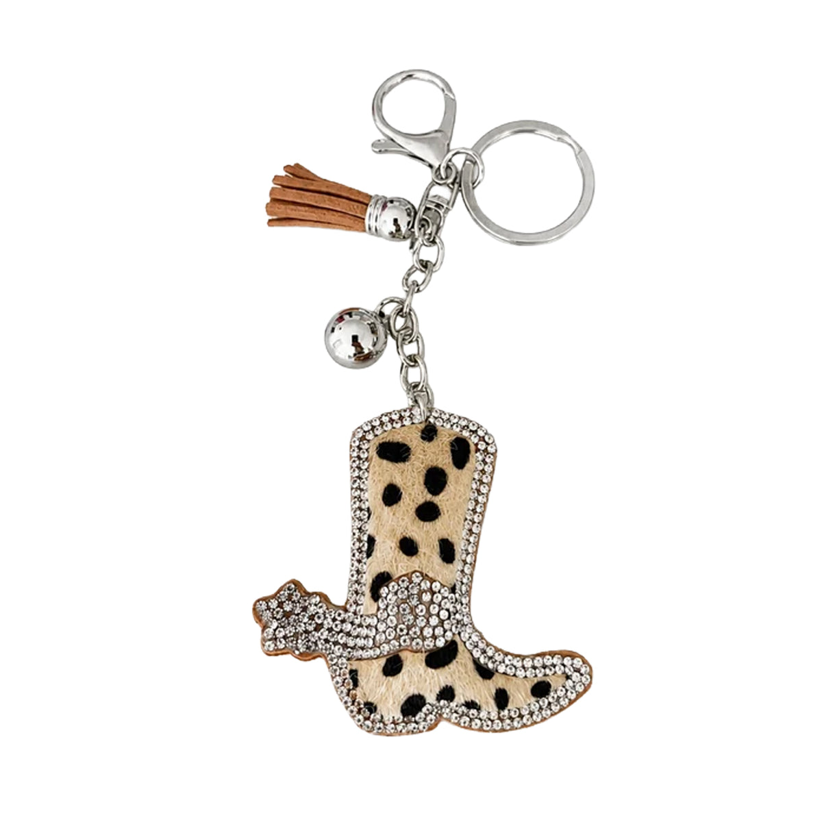 Porte-clés botte de cowboy léopard Luxy Charms