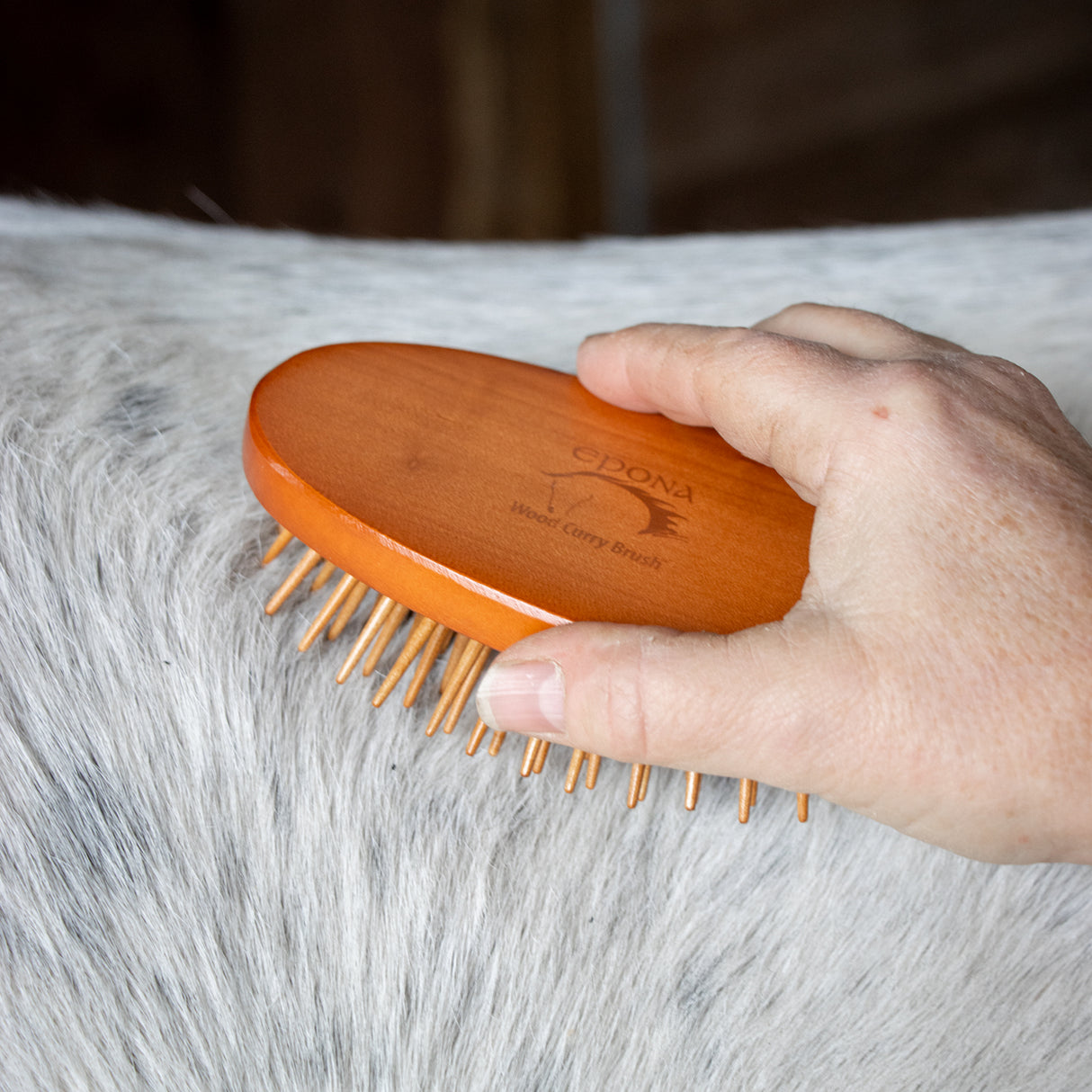 Brosse à étrille en bois Love – Epona