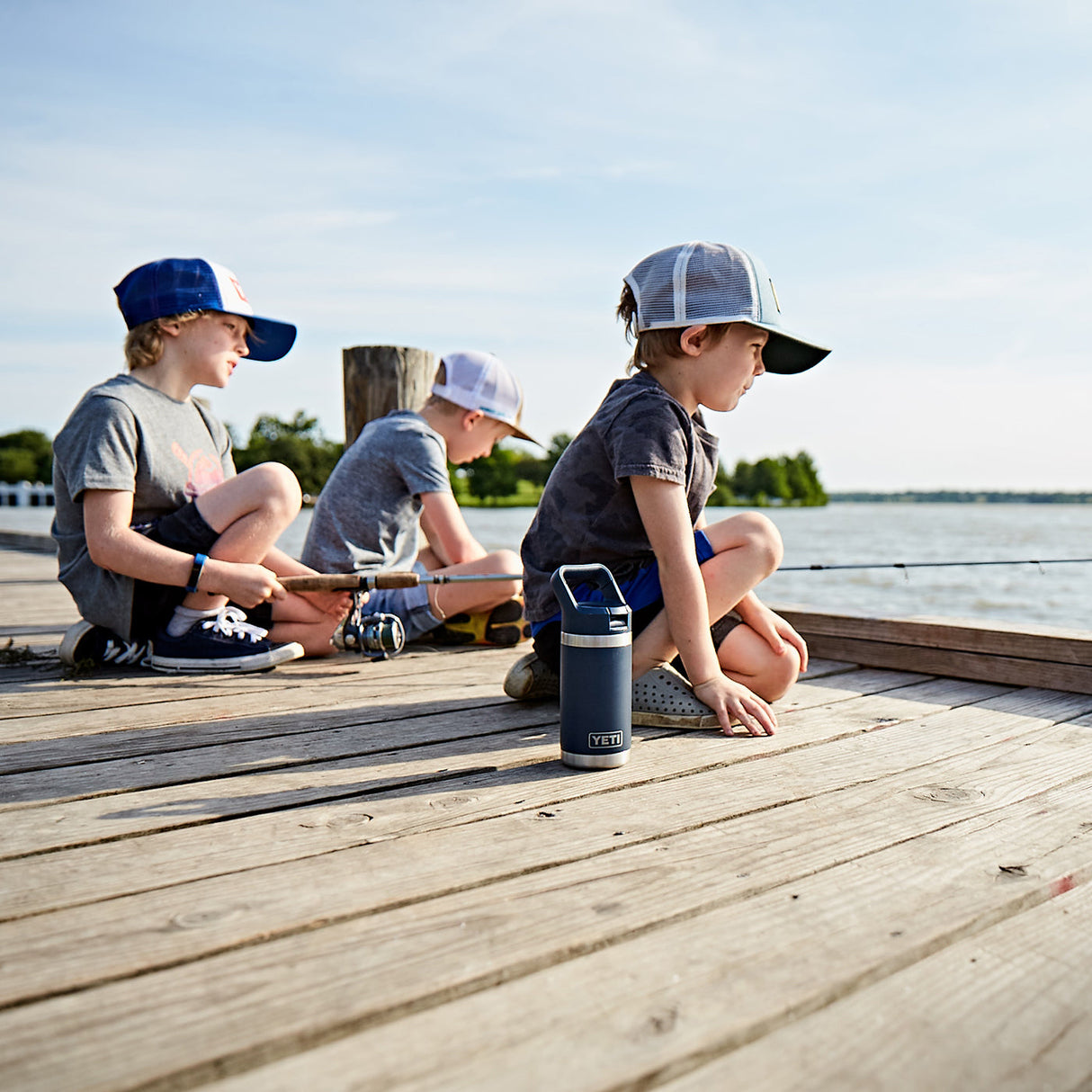 Bouteille d'eau pour enfants YETI Rambler avec bouchon en paille de couleur assortie 355 ml