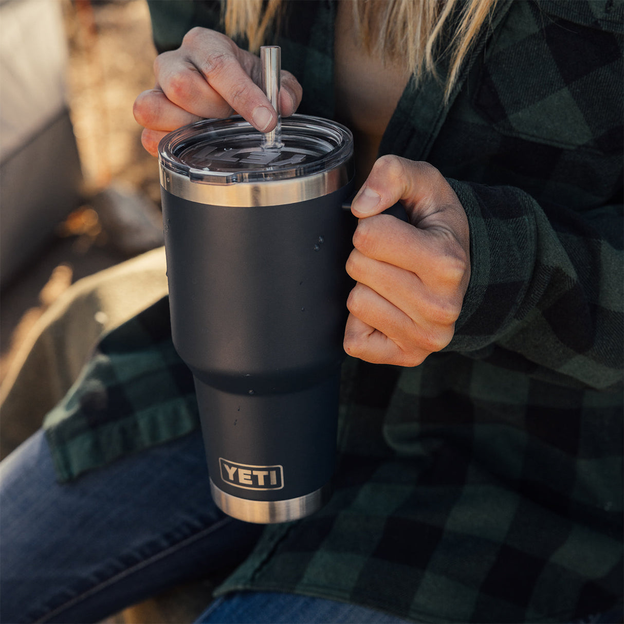 Tasse avec paille YETI Rambler avec couvercle en paille 1 L