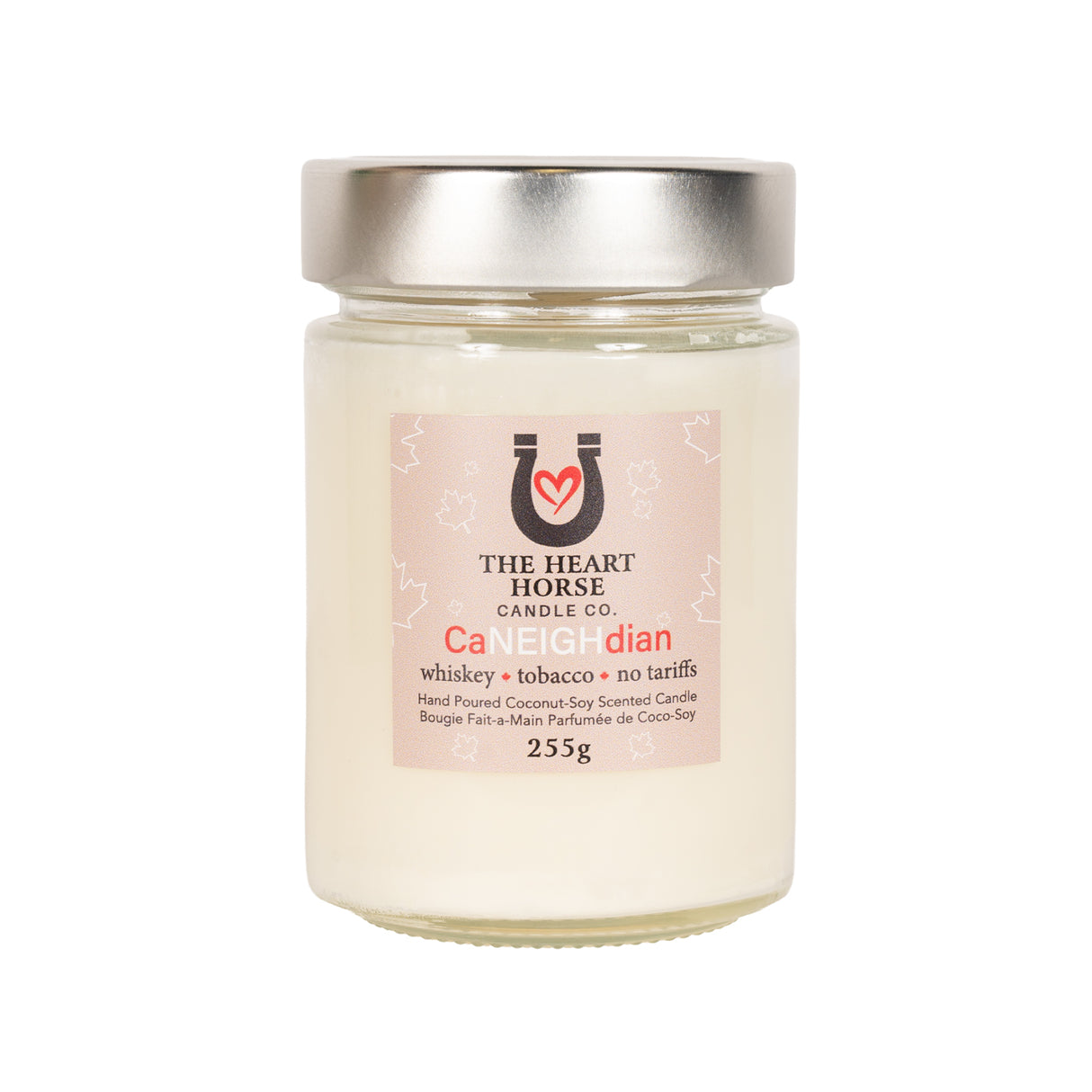 Bougie CanNEIGHdian de la société Heart Horse Candle Co.