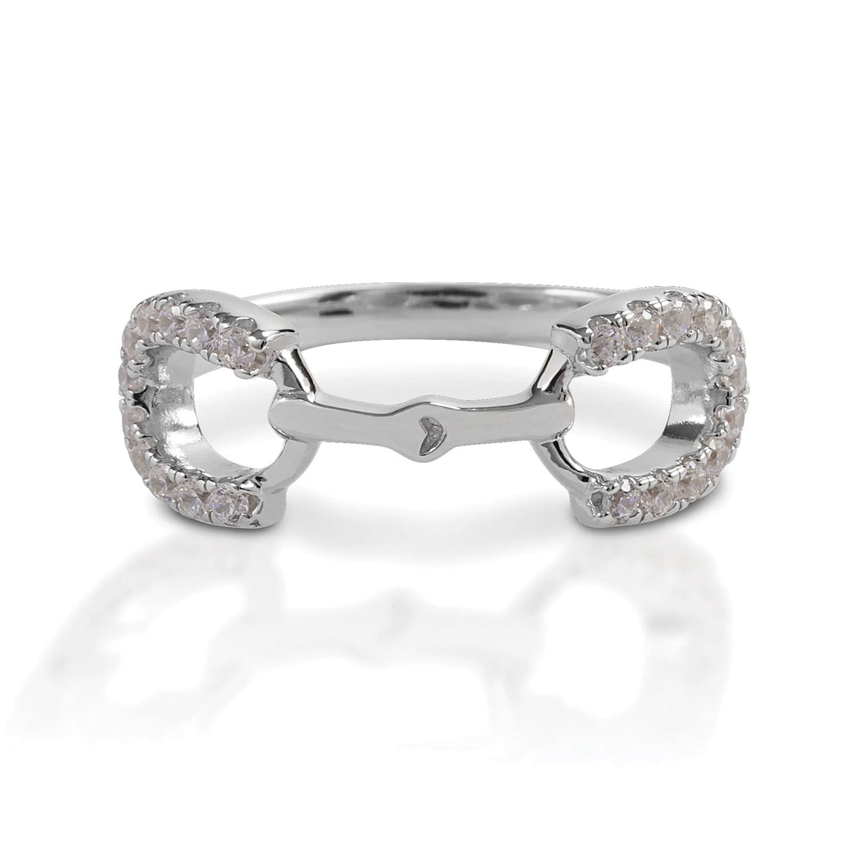 Kelly Herd Clear Stones Horseshoe Bit Ring