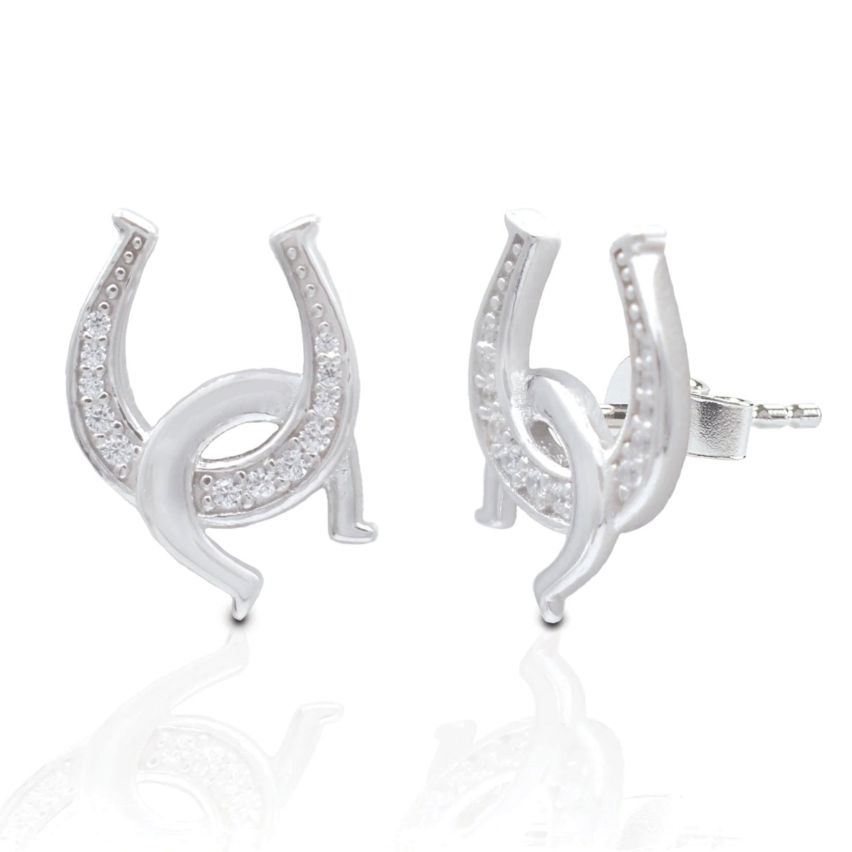 Boucles d'oreilles doubles en forme de fer à cheval transparentes Kelly Herd