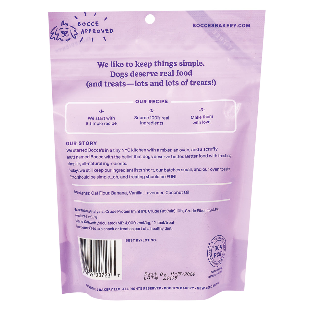 Biscuits de base pour chiens au thé du soir de Bocce's Bakery, 141,7 g