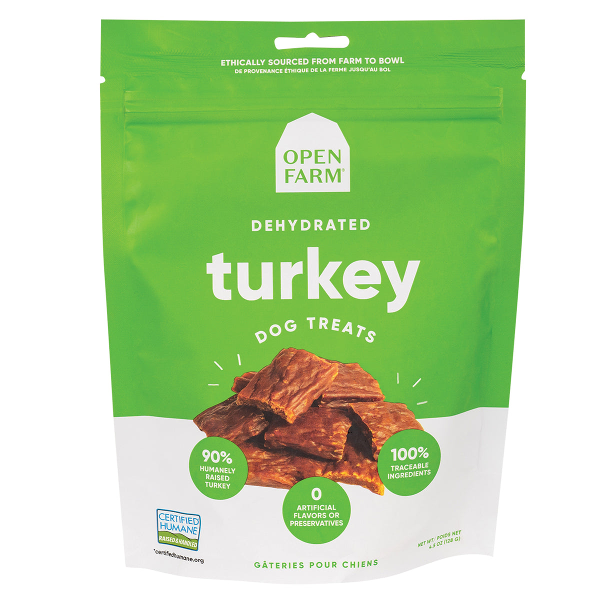 Friandises pour chiens à la dinde Open Farm 127 g