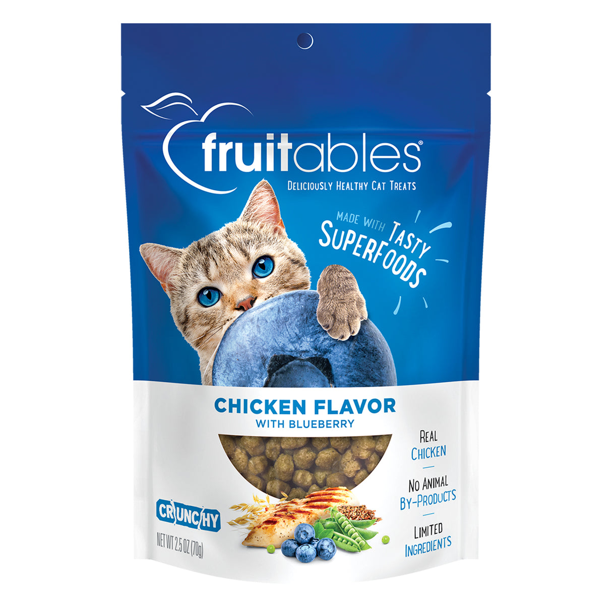 Fruitables Wildly Natural Chicken & Blueberry Crunchy Cat Treats 70 g