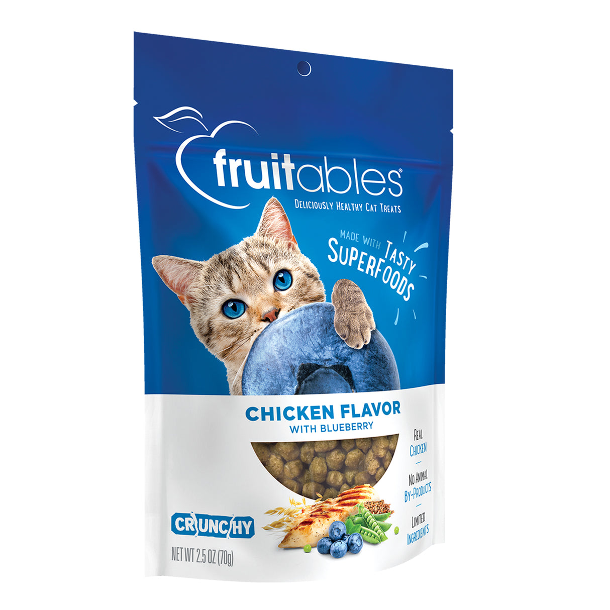Fruitables Wildly Natural Chicken & Blueberry Crunchy Cat Treats 70 g