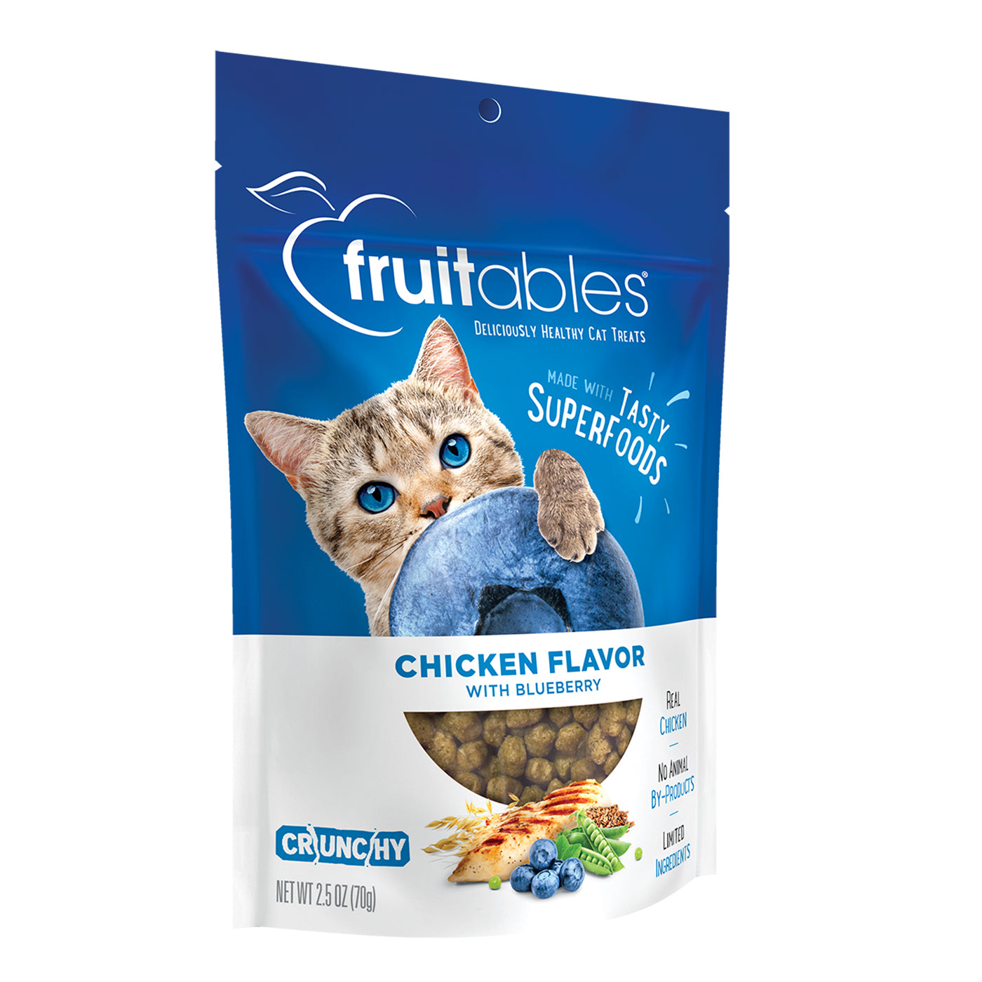 Fruitables Wildly Natural Chicken & Blueberry Crunchy Cat Treats 70 g