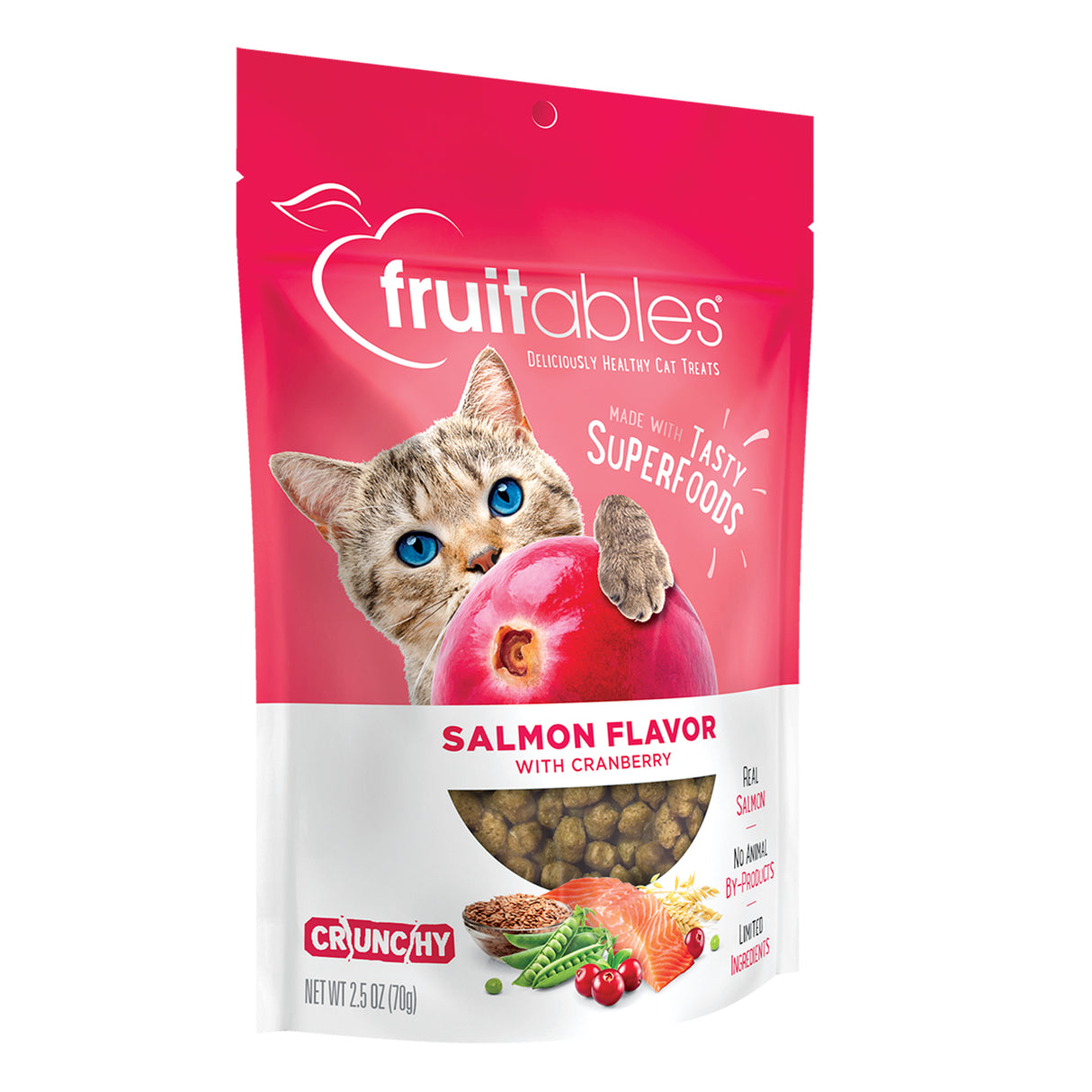 Fruitables Wildly Natural Salmon & Cranberry Crunchy Cat Treats 70 g
