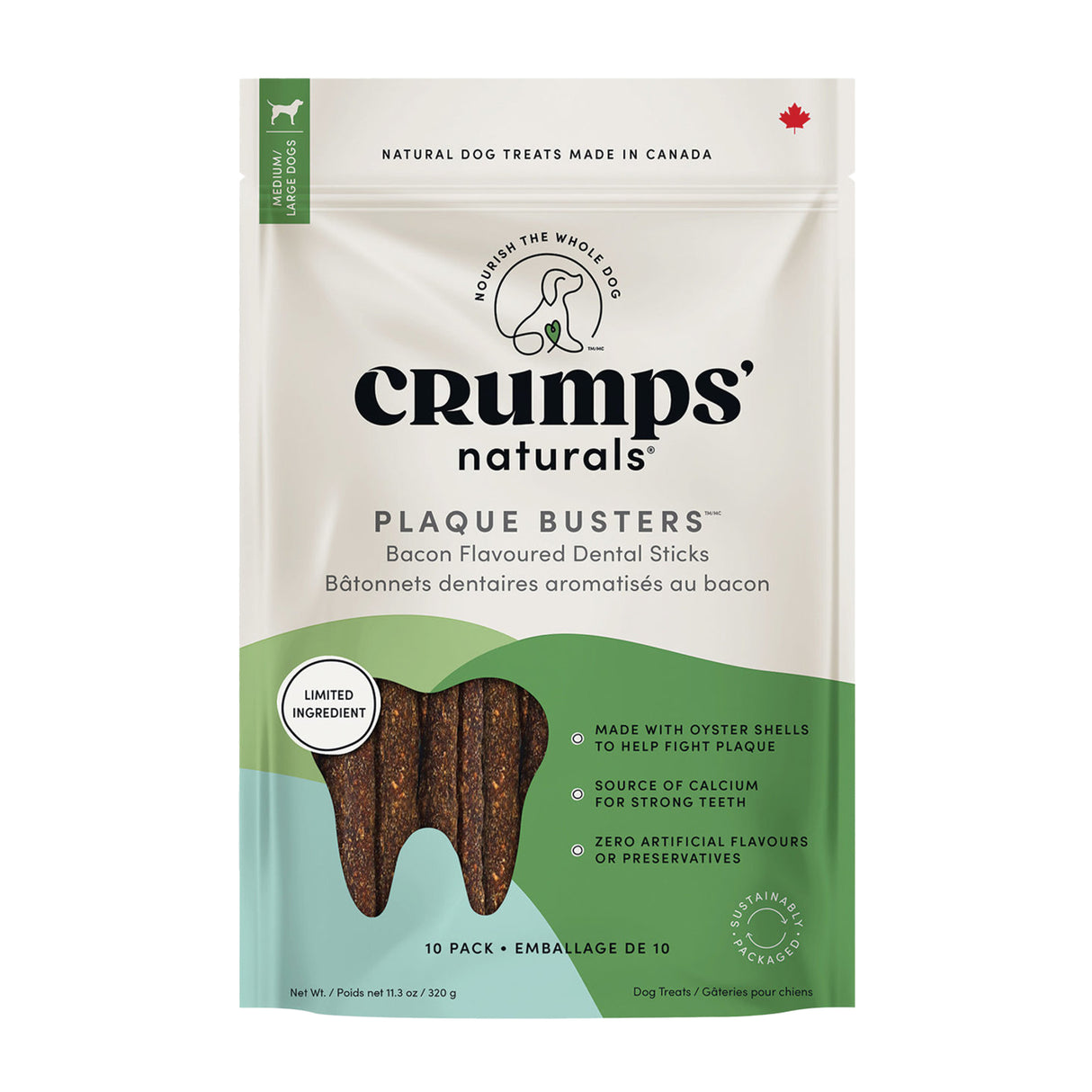 Crumps Plaque Busters Bacon Dog Chews 18 cm