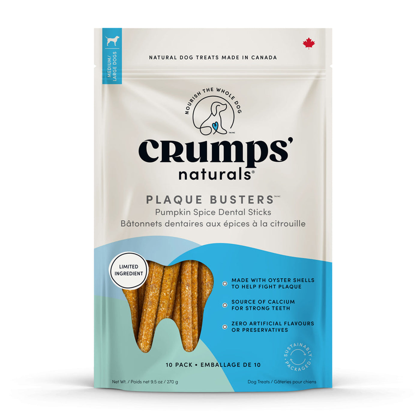 Crumps Plaque Busters Pumpkin Spice Dog Chews 18 cm