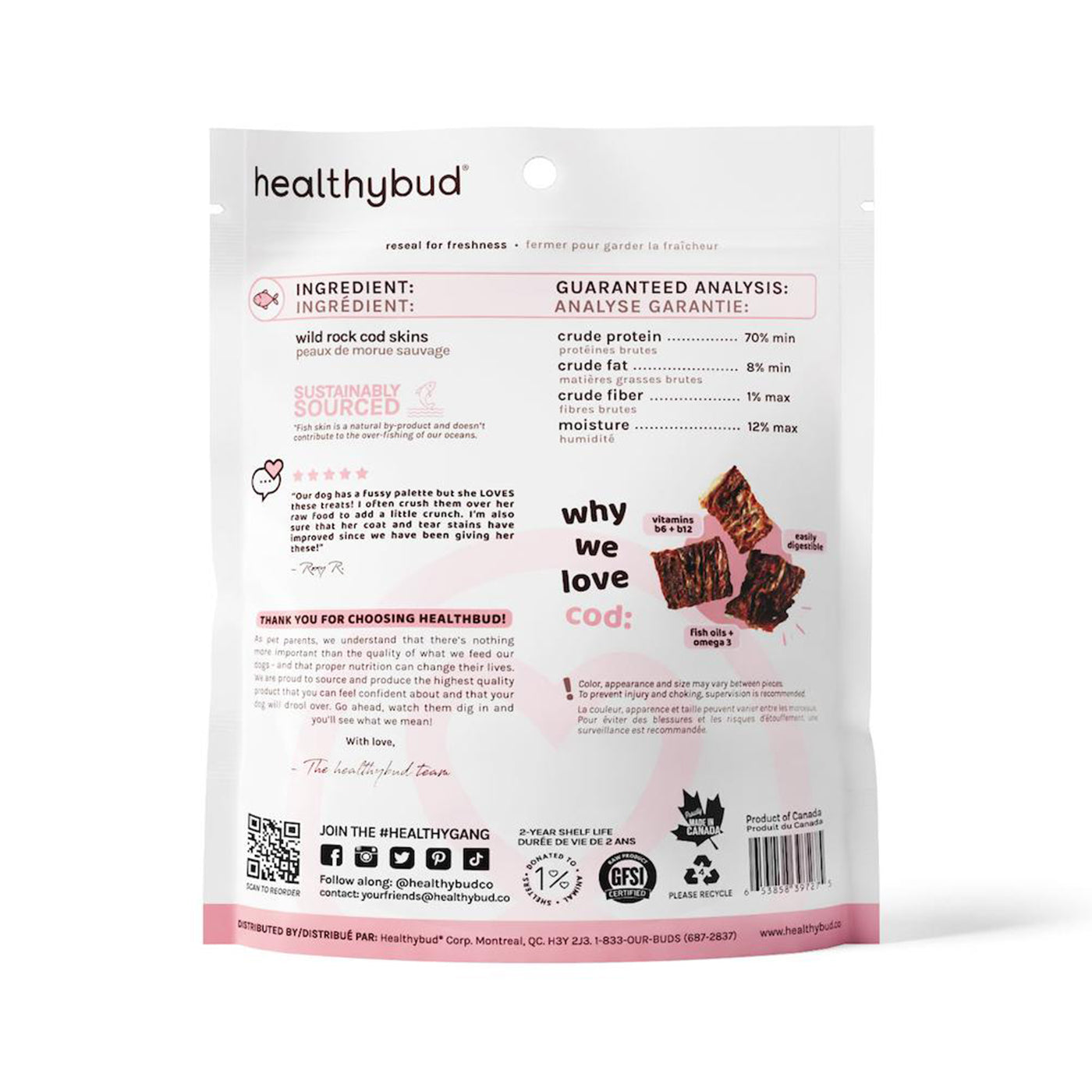 Healthybud Cod Skins Dog Treats 79 g