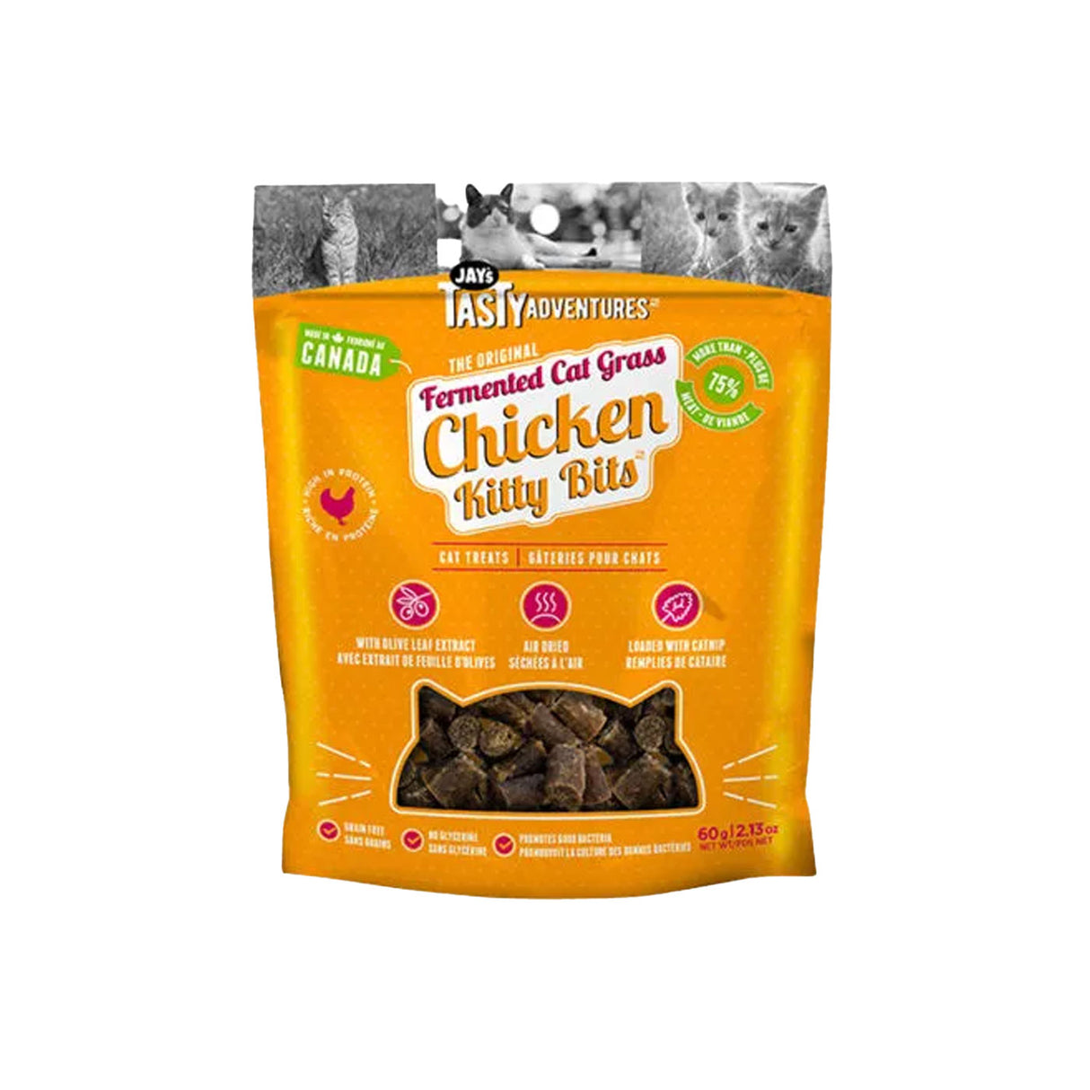 Jay's Tasty Adventures Fermented Cat Grass Chicken Cat Treats 60 g