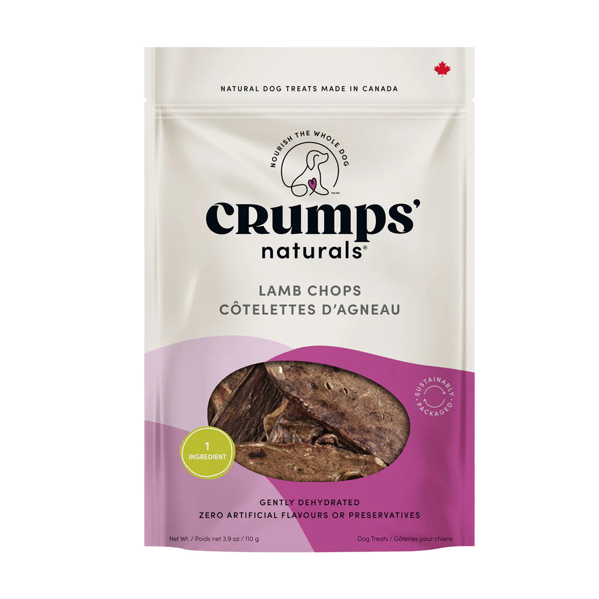 Crumps' Naturals Lamb Chops Gently Dehydrated Dog Treats 110 g
