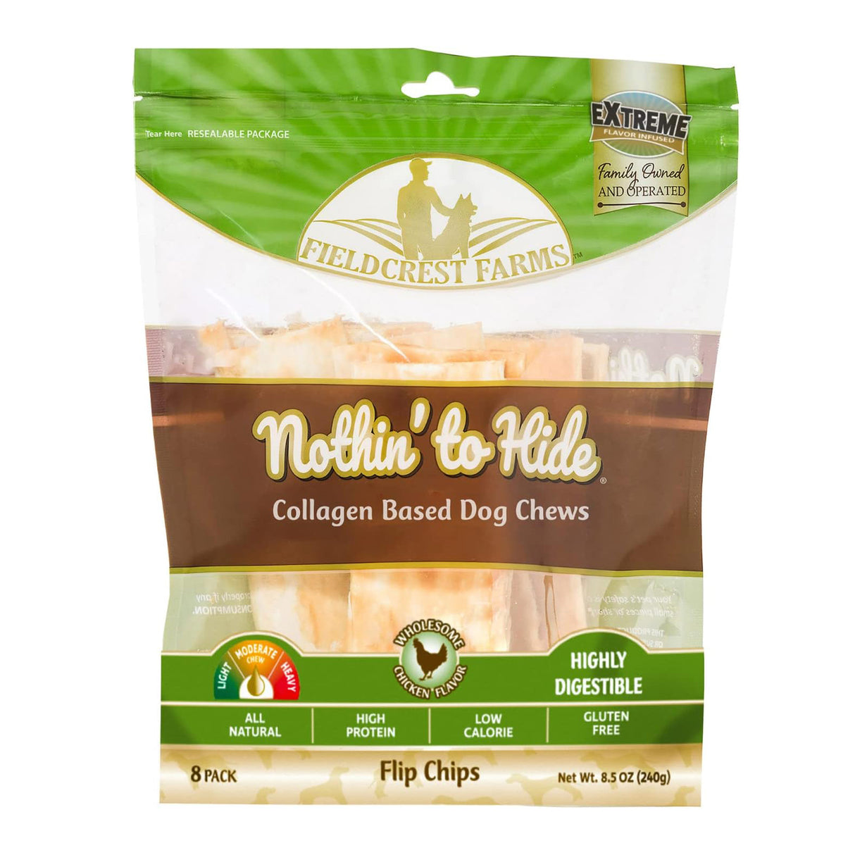 Nothin' to Hide Chicken Flip Chips Dog Chews - 8 Pack