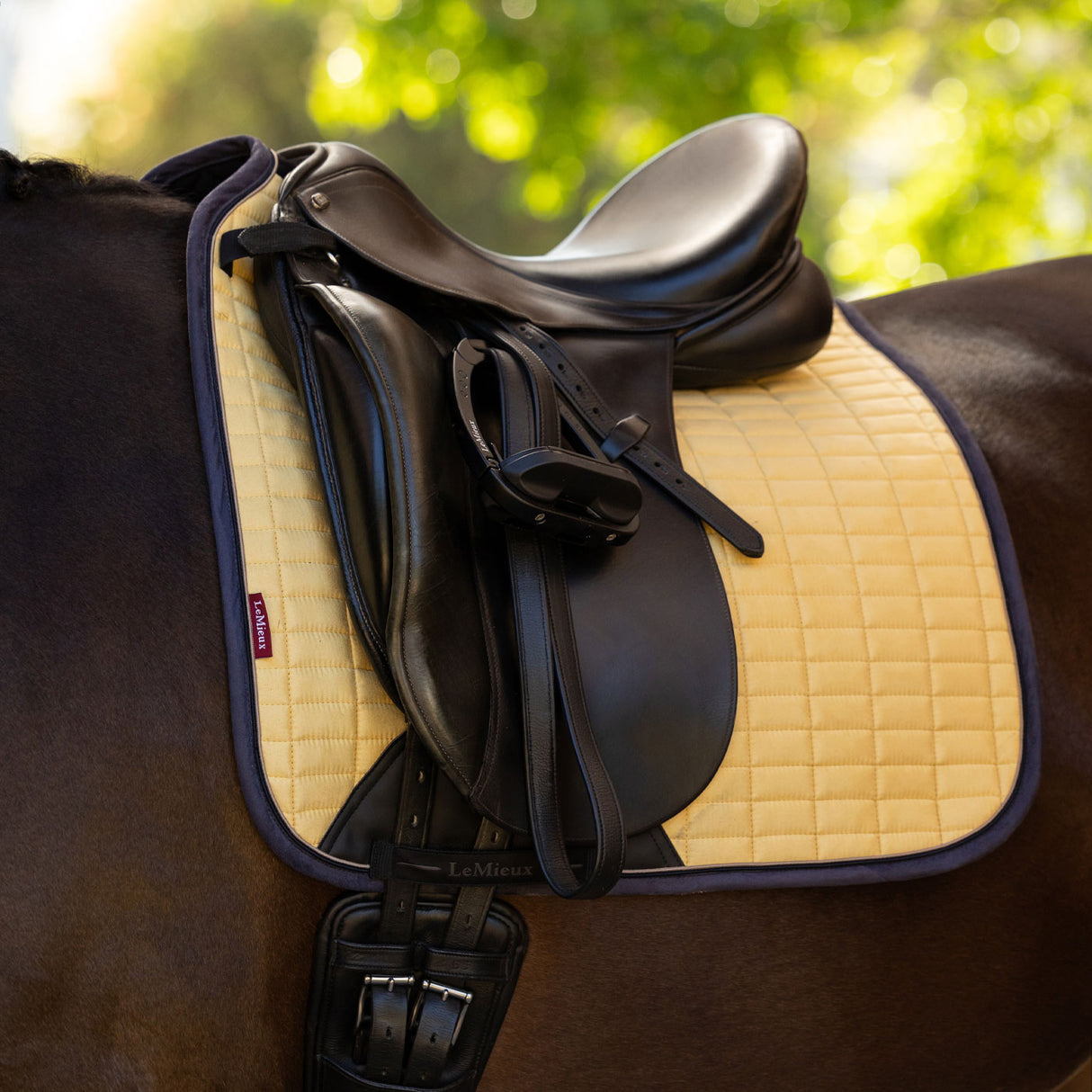 Tapis carré de dressage en daim LeMieux