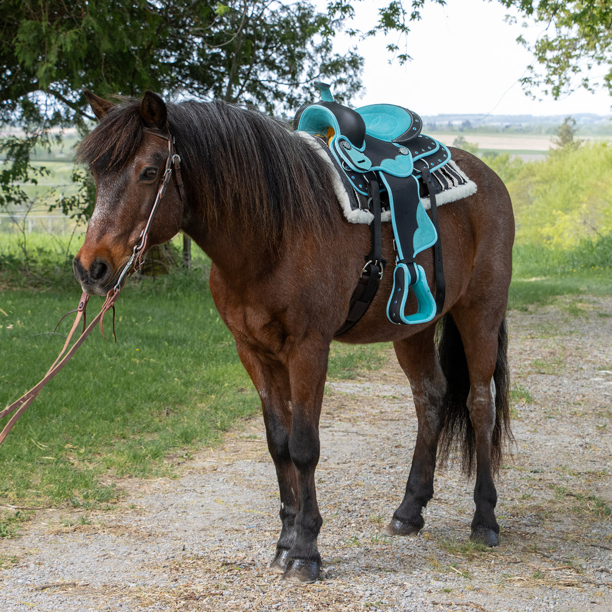 Selle synthétique pour poney western Silverline