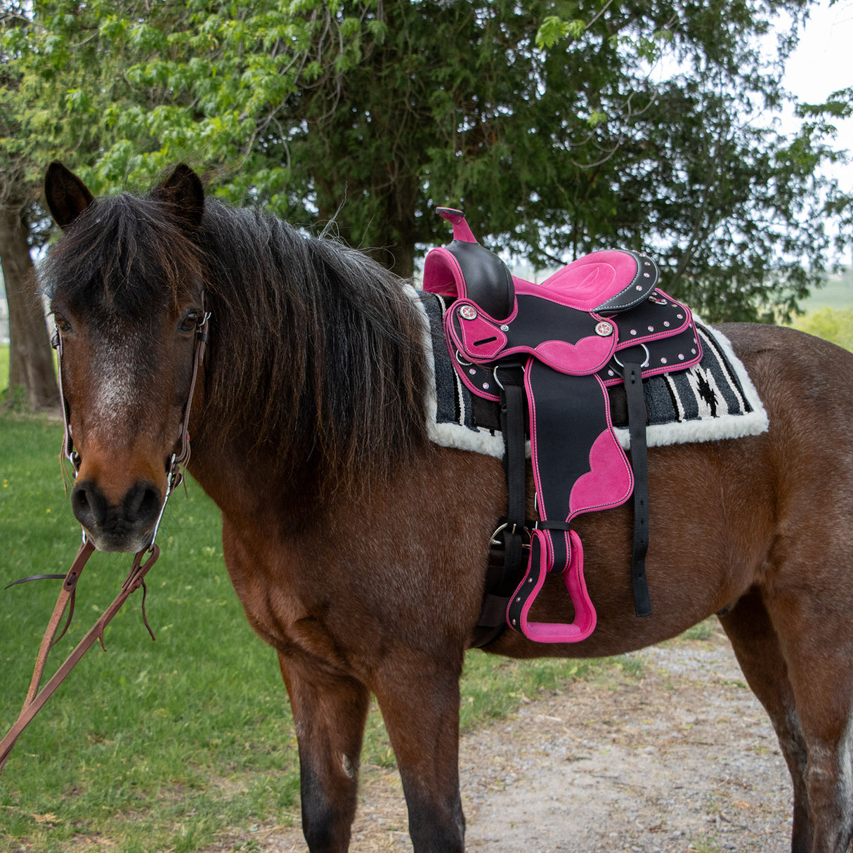 Selle synthétique pour poney western Silverline