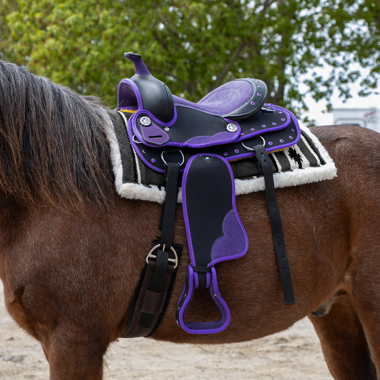 Selle synthétique pour poney western Silverline