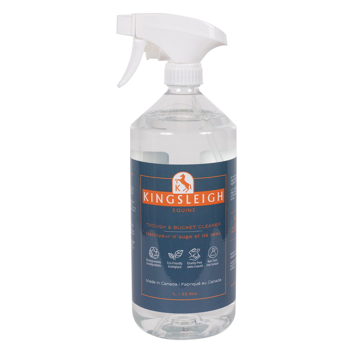 Nettoyant pour auges et seaux équins Kingsleigh avec pulvérisateur 1 L