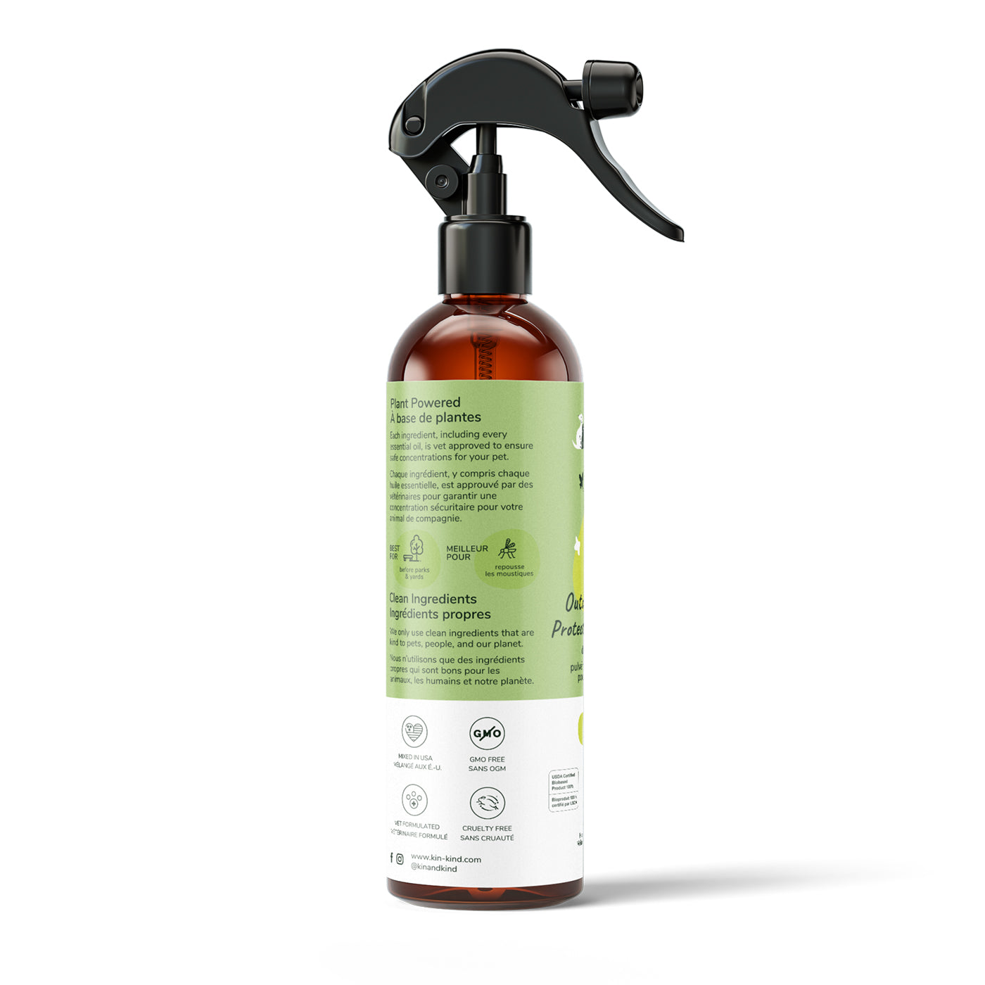 Spray pour animaux de compagnie Kin + Kind à la citronnelle Outdoor Shield 354 ml
