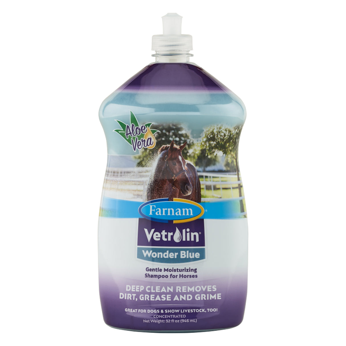 Shampoing hydratant doux Farnam Vetrolin Wonder Blue 950 ml