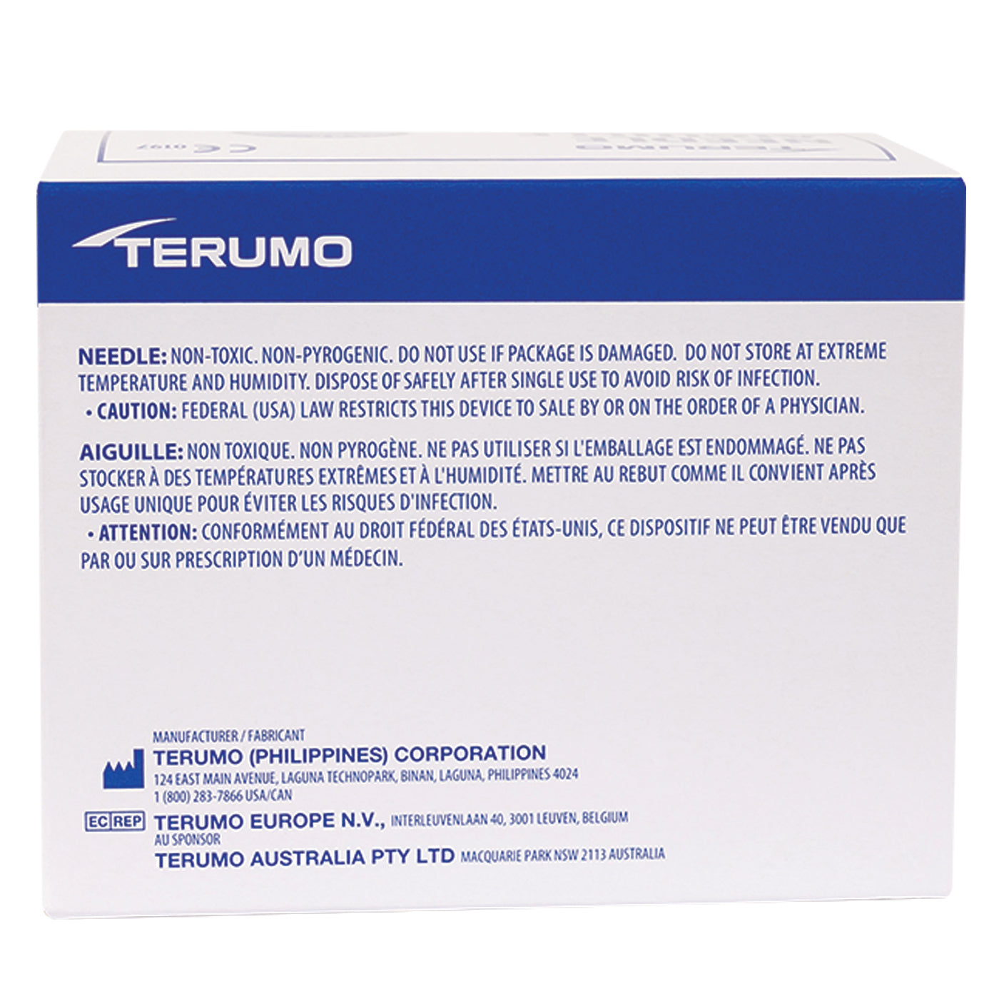 Aiguille Terumo calibre 19 x 3,8 cm - Boîte de 100