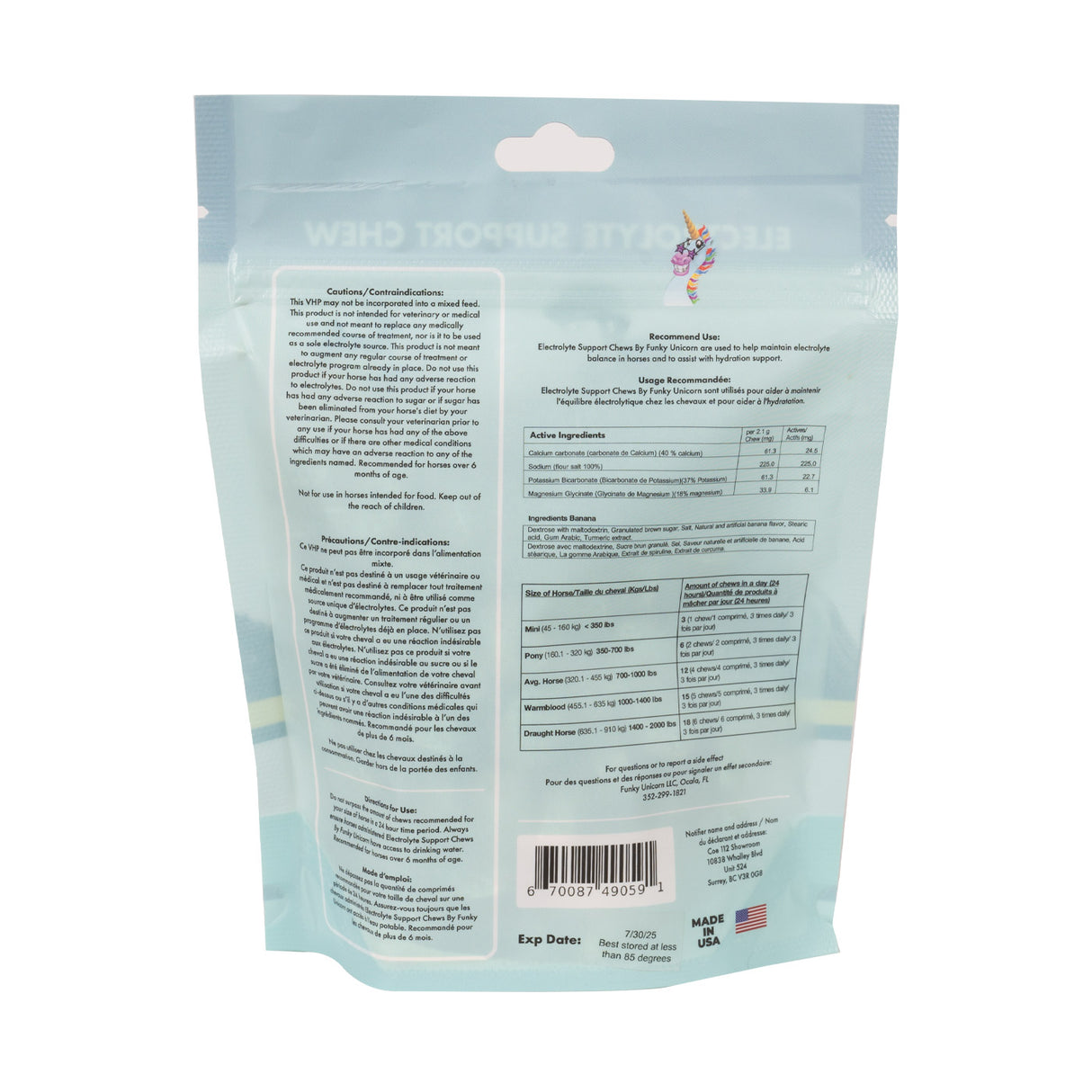 Bonbons électrolytiques Funky Unicorn à la banane 198 g