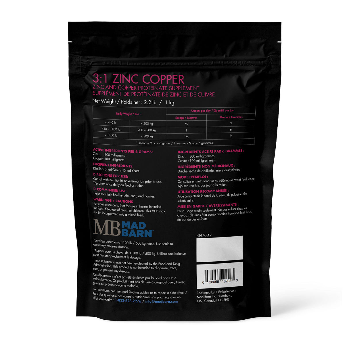 Mad Barn 3:1 Zinc à Cuivre 1 kg