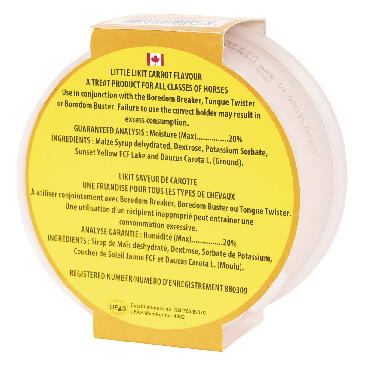 Friandise pour cheval Little Likit à la carotte 250 g