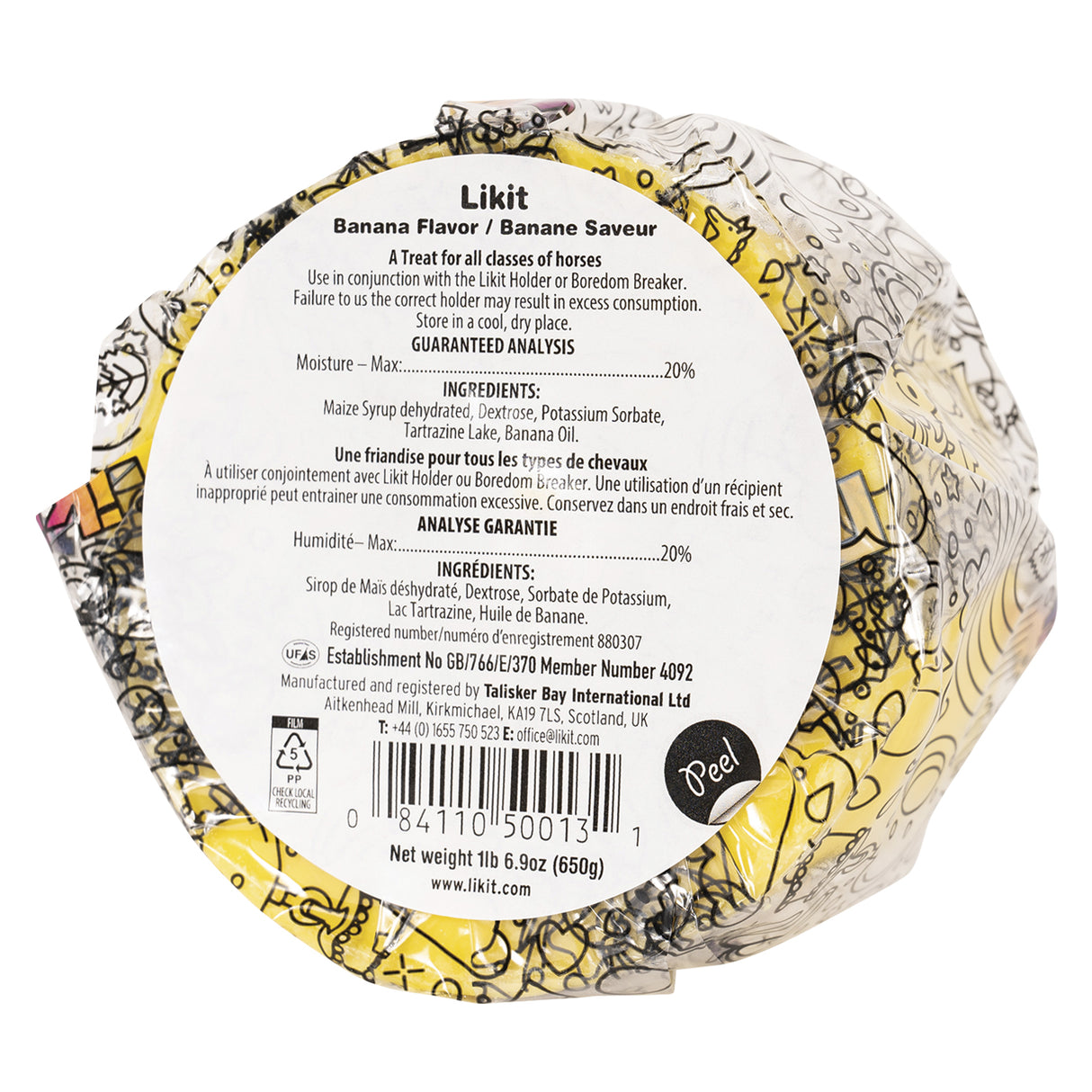 Friandise pour cheval à la banane Likit 650 g