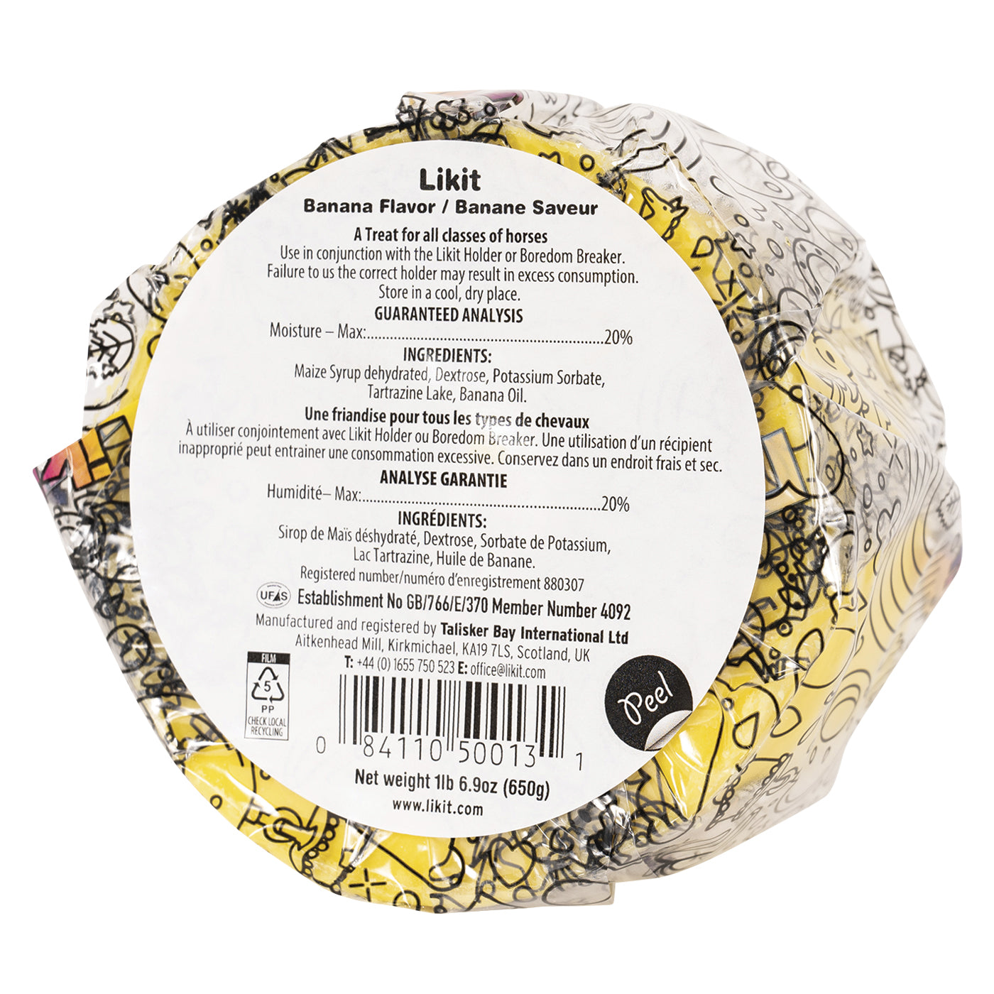 Friandise pour cheval à la banane Likit 650 g