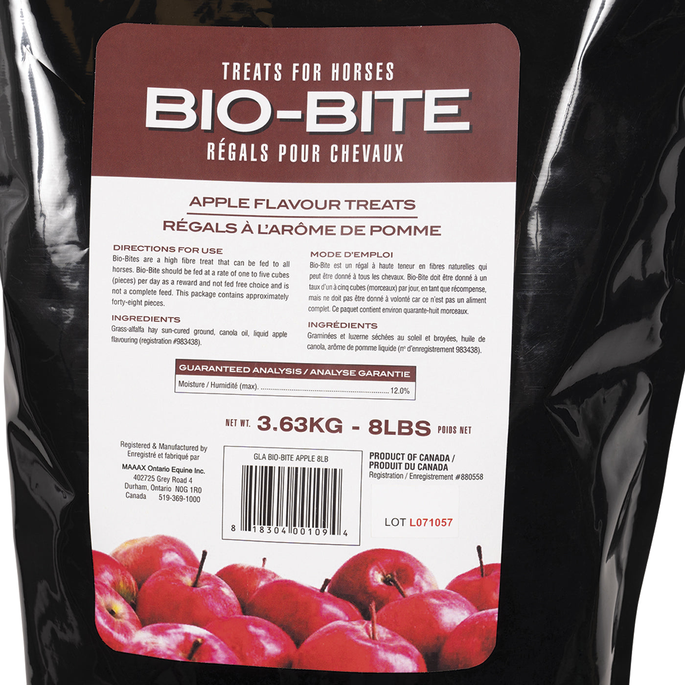 Friandises pour chevaux Bio-Bite à la pomme 3,6 kg