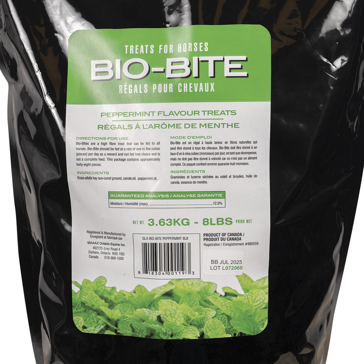 Friandises pour chevaux Bio-Bite à la menthe poivrée 3,6 kg