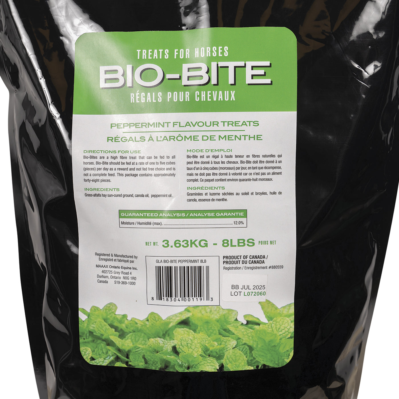 Friandises pour chevaux Bio-Bite à la menthe poivrée 3,6 kg