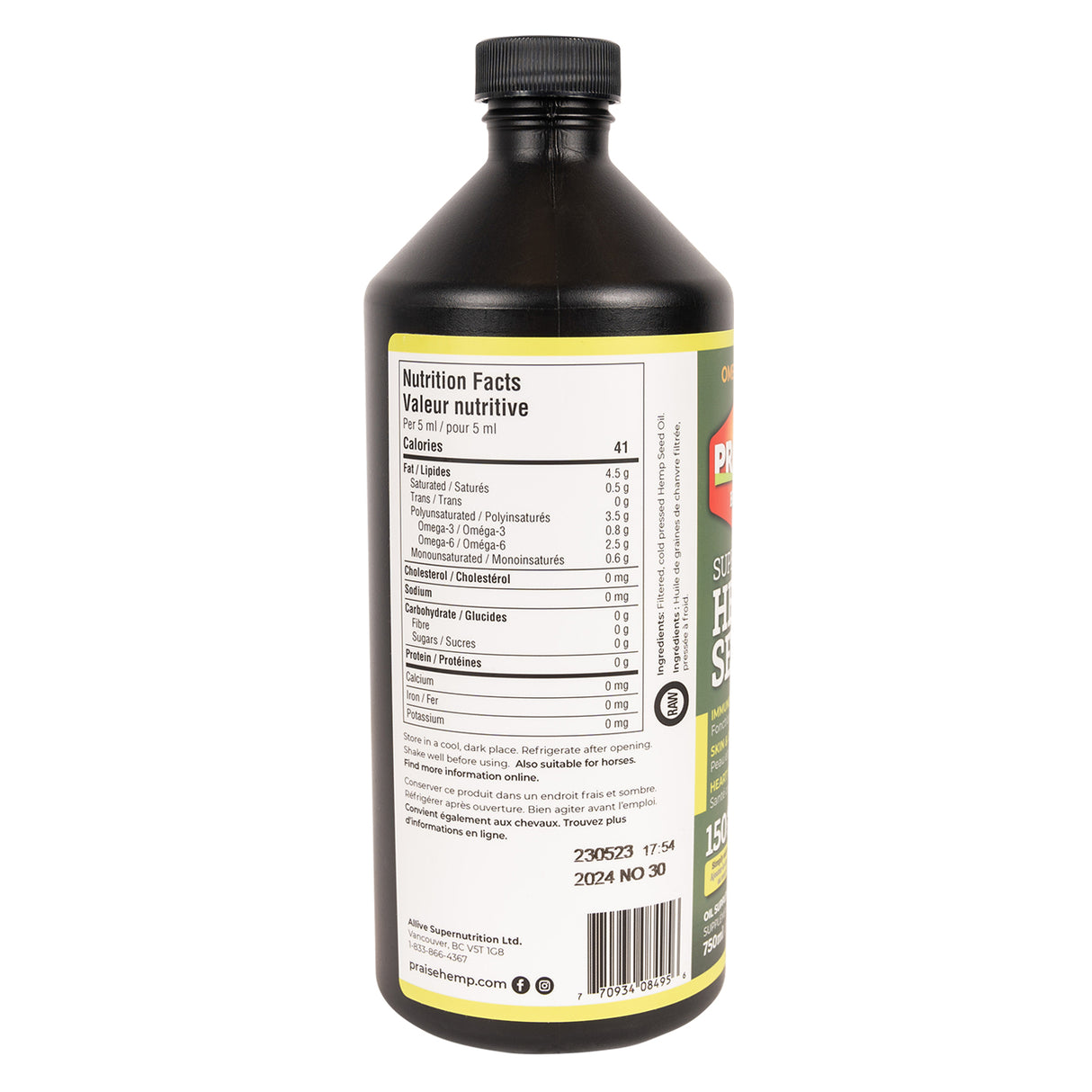 Praise Hemp Oil 750 mL