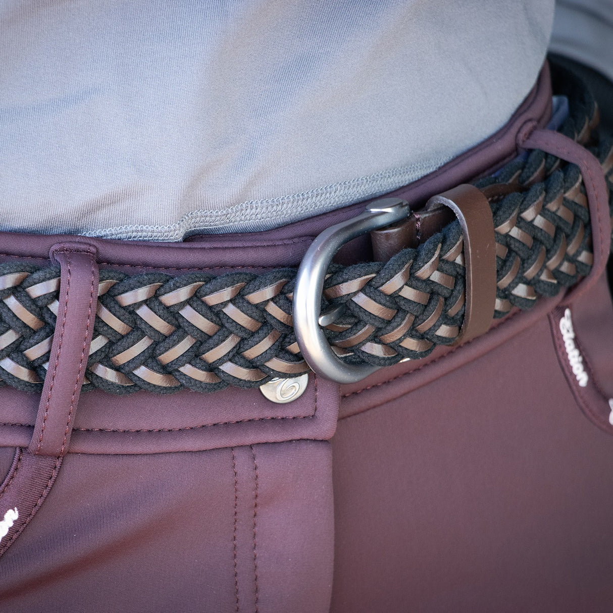 Ceinture en cuir tressé et corde Cinto