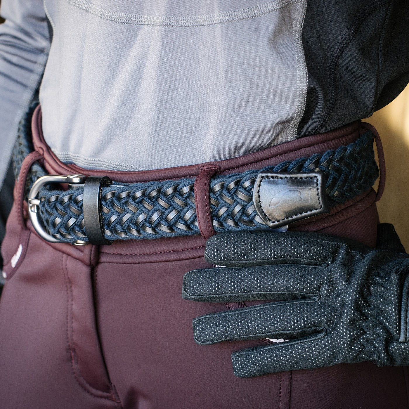 Ceinture en cuir tressé et corde Cinto