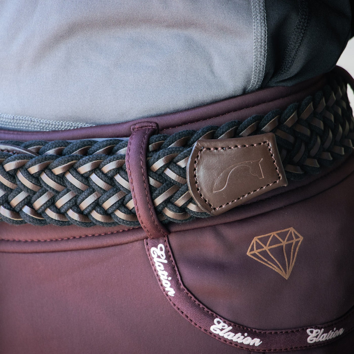 Ceinture en cuir tressé et corde Cinto