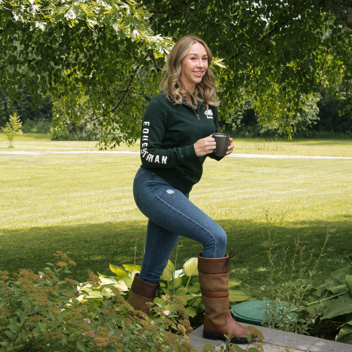 Sweat zippé Roots Equestrian Original Stein